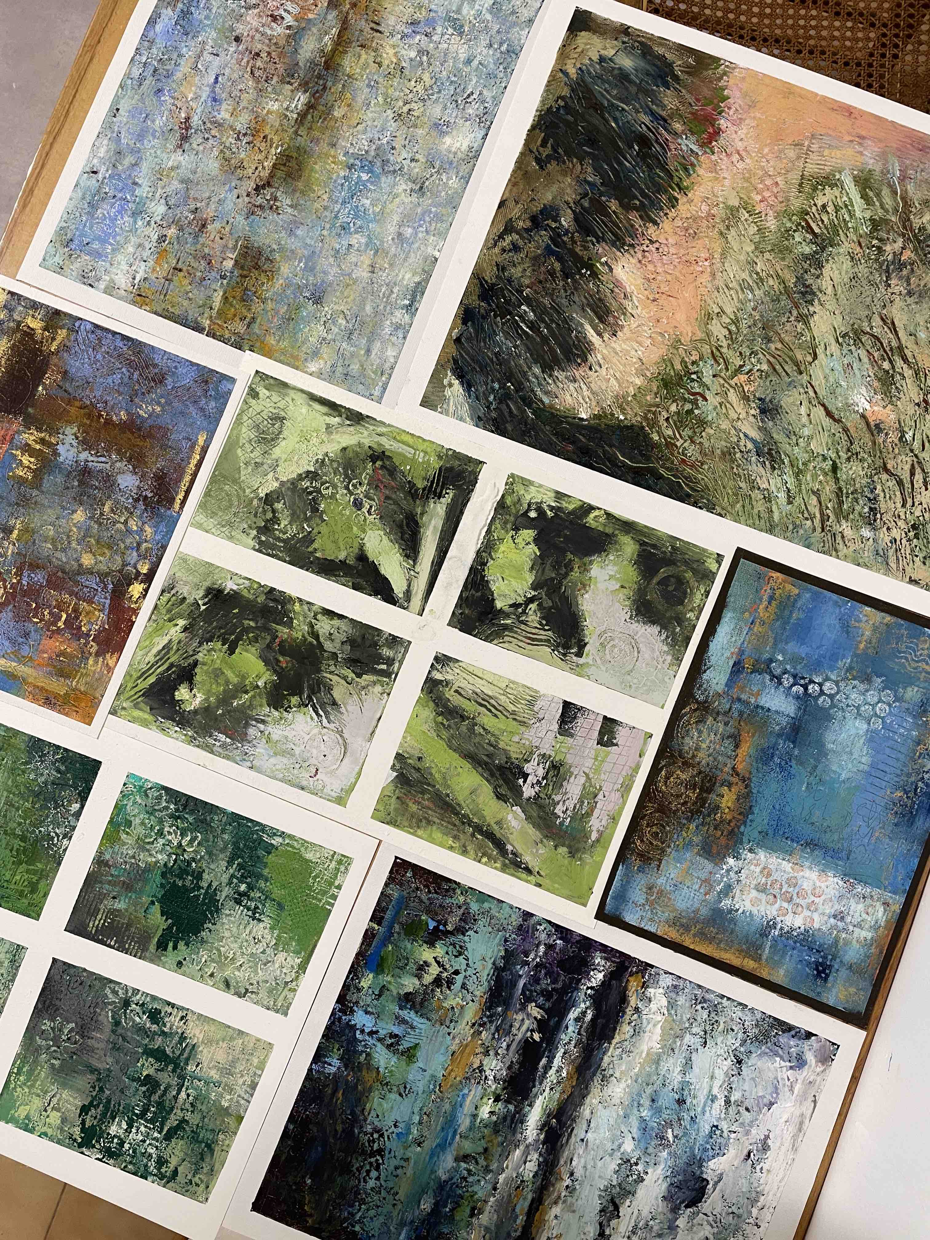 Cold wax artwork created during a workshop